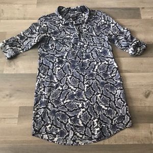 Shirt dress blue print size 2